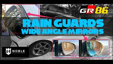22+ GR86/BRZ. Noble DMK Window Visors + Blue Wide Angle mirrors