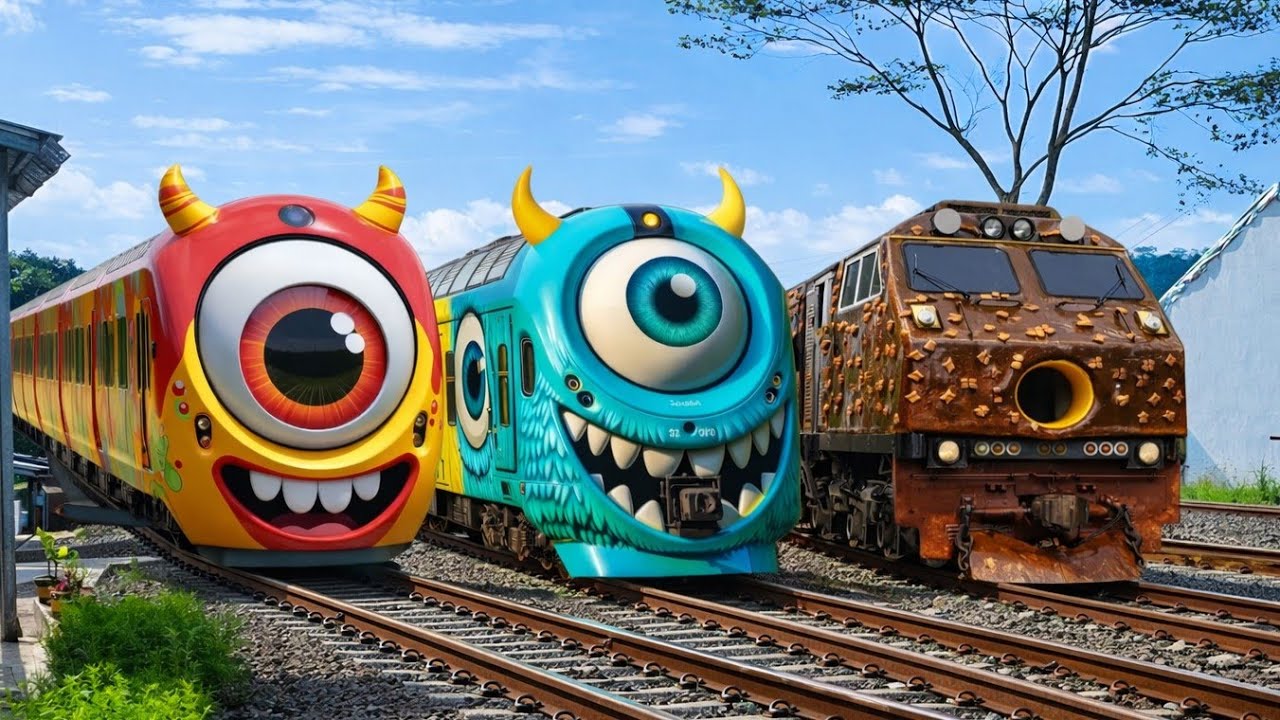 Game Tebak Gambar Kereta Api Panjang: Monster Train, Donat Train, Block Train, Tractors? Ep58