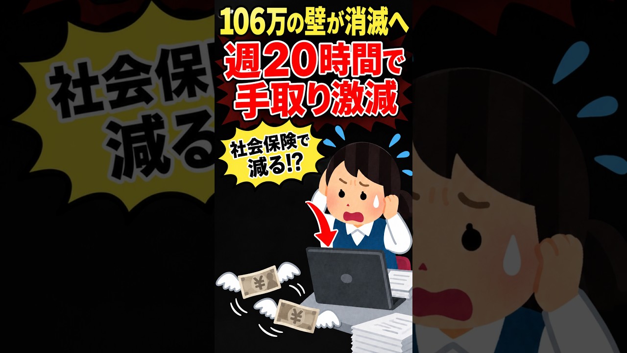 週20時間労働で手取り激減する罠　#106万円の壁 #社会保険 #扶養