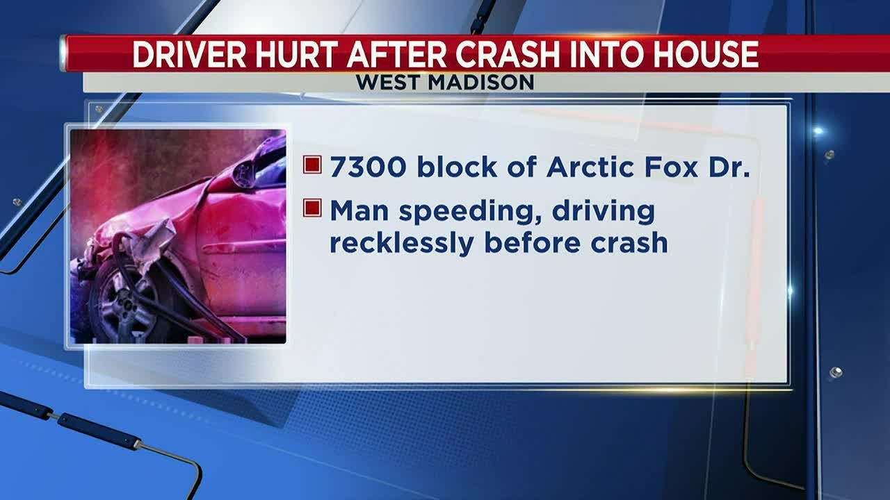 Driver crashes into Madison home, taken to local hospital - YouTube