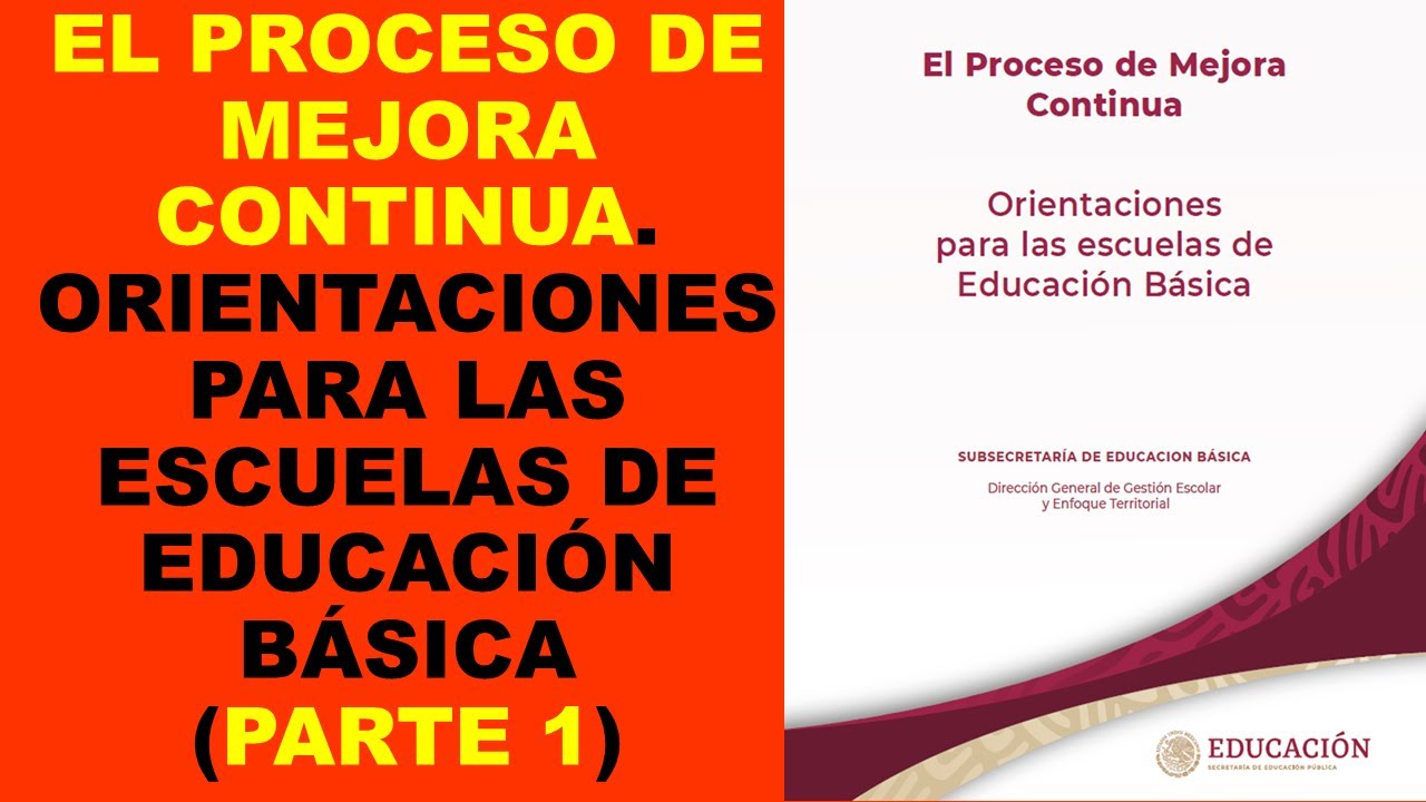 Soy Docente: EL PROCESO DE MEJORA CONTINUA. ORIENTACIONES PARA EDUCACIÓN BÁSICA (PARTE 1)