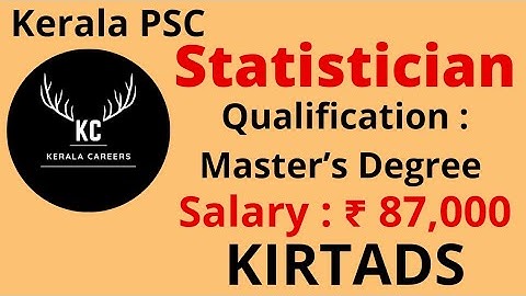 Statistician for KIRTADS in Kerala PSC @KERALACAREERS #keralacareers #pscnotification #jobupdates