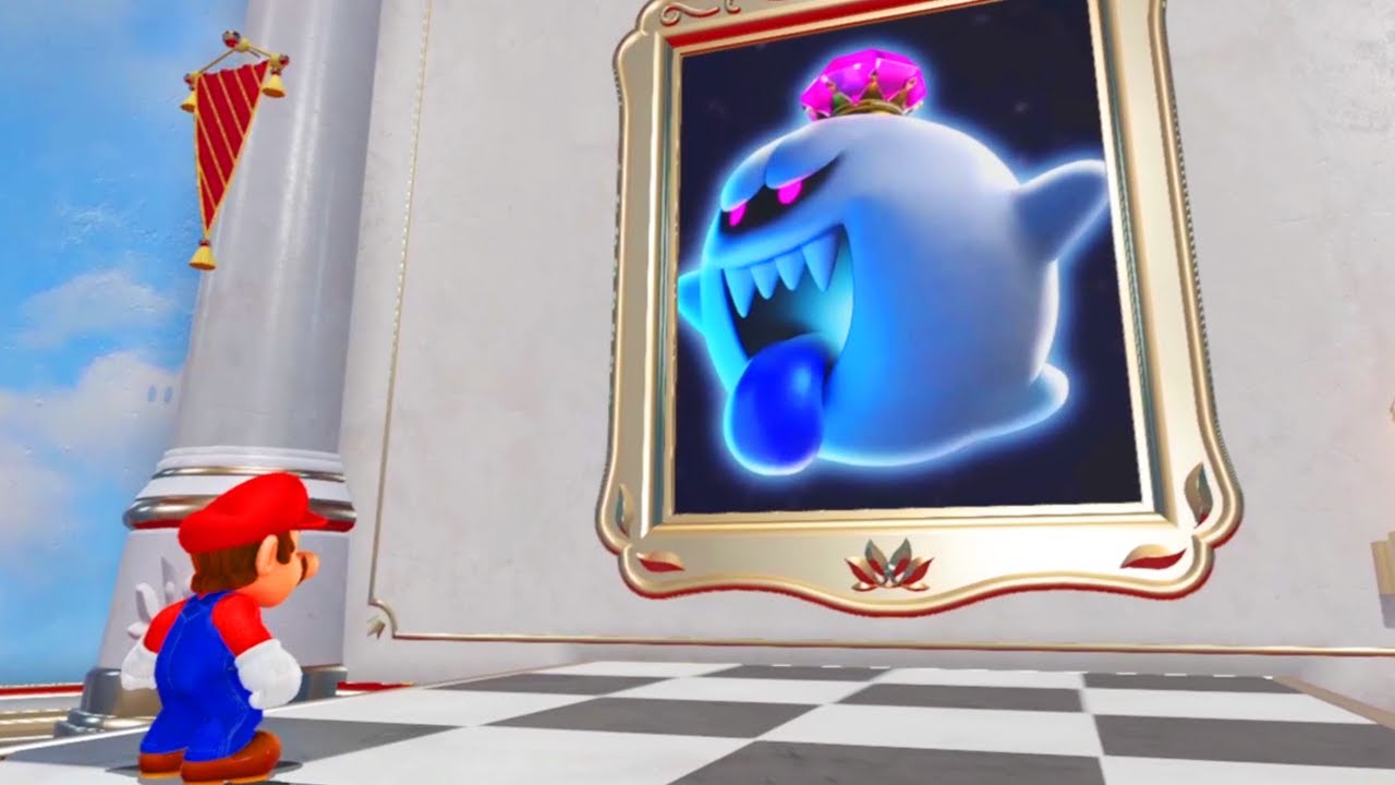 What happens when Mario enters the King Boo Painting in Super Mario