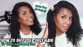HOW TO DIFFUSE CURLY HAIR FOR VOLUME AND MINIMAL FRIZZ | Diffuser Tutorial