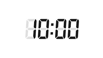 10 Seconds Digital Countdown Timer | White Background | Black Text | No Sounds