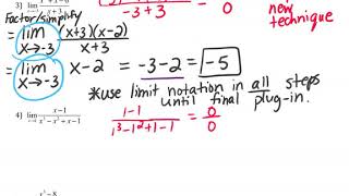 Evaluating Limits Algebraically Video 1
