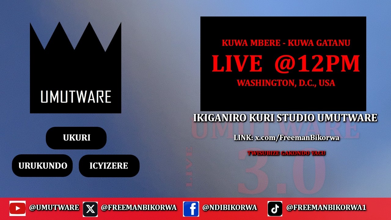 LIVE Muri Studio ku Mutware 1:00PM WASHINGTON, D.C. - USA-Kuwa-Mbere-Werurwe-10-2026