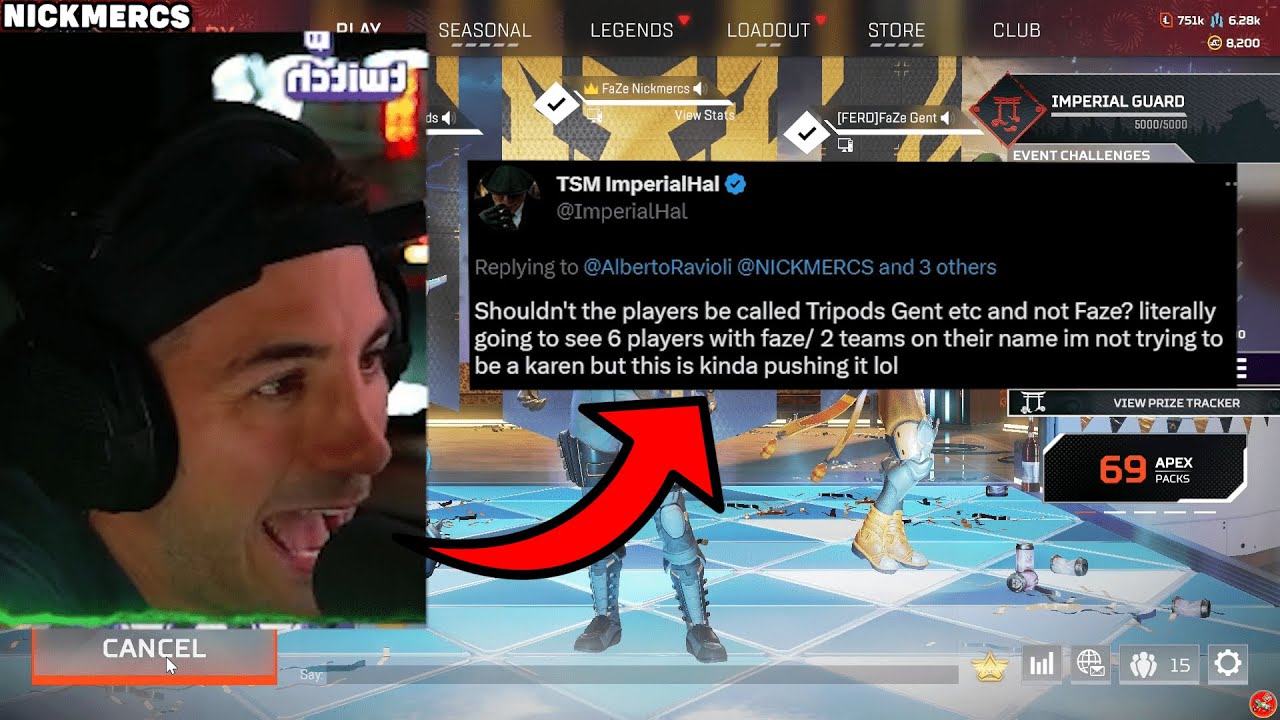 NICKMERCS reacts to TSM ImperialHal's response to FaZe's *NEW* Apex ...
