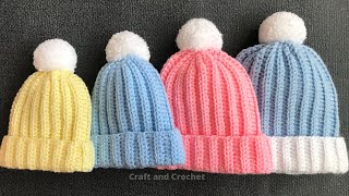 Easy & fast crochet baby hat/crochet beanie/crochet for beginners