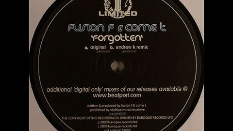 Fusion F & Come T ‎– Forgotten (Original)