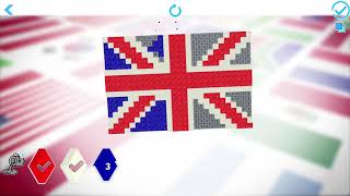 Flags 3D Color By Number - How To Draw and Color Voxel Flags Step By Step screenshot 2