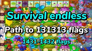 Plants vs Zombies. Survival Endless. Path to 131313 Flags | 1431-1432 Flags