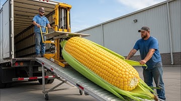 How GIANT CORN Is Processed Into Perfect Kernels 🌽⚙️