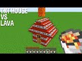 What HAPPENS to TNT HOUSE if you pour LAVA on it in Minecraft !