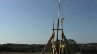Students at Halstead Middle School in Newton just finished constructing a 30-foot-tall catapult on the farm of Anthony Lantini. The "