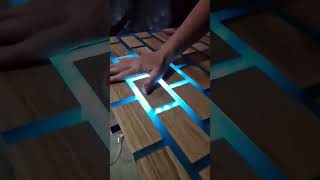 Touch sensitive resin table. Led resin table. Resin River table with sensors. Smart table 2nd test