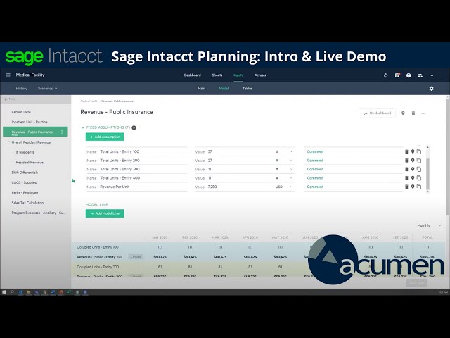 Sage Intacct Planning: Introduction with Live Demo