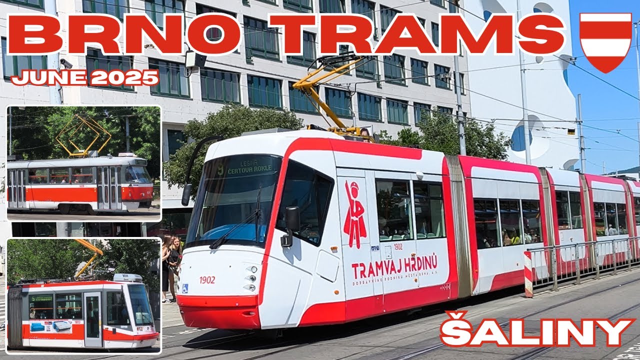 ŠALINY - beautiful trams 🚋 in BRNO 🇨🇿 in June 2025 - 4K