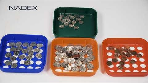 Nadex Coin Tubes and Wrappers | 4 Easy Wrap Coin Tubes and 4 Quick Sort Coin Trays, Color-Coded