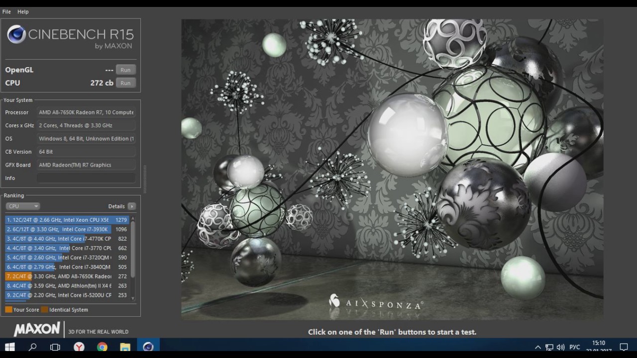 A8-7650K cinebench r15