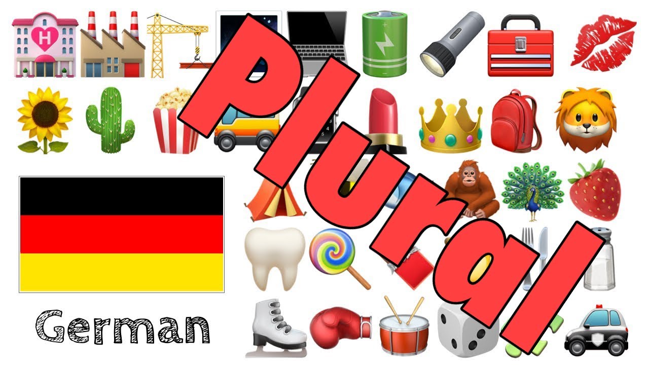 Lerne 400 PLURAL Wörter Deutsch mit Emojis 🌻🌵🍿🚌⌚️💄👑🎒🦁🌹🥕⚽🧸🎁 YouTube