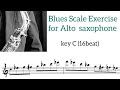 Blues scale for alto sax key C (concert Eb) Blue note scale 【free sheet music】