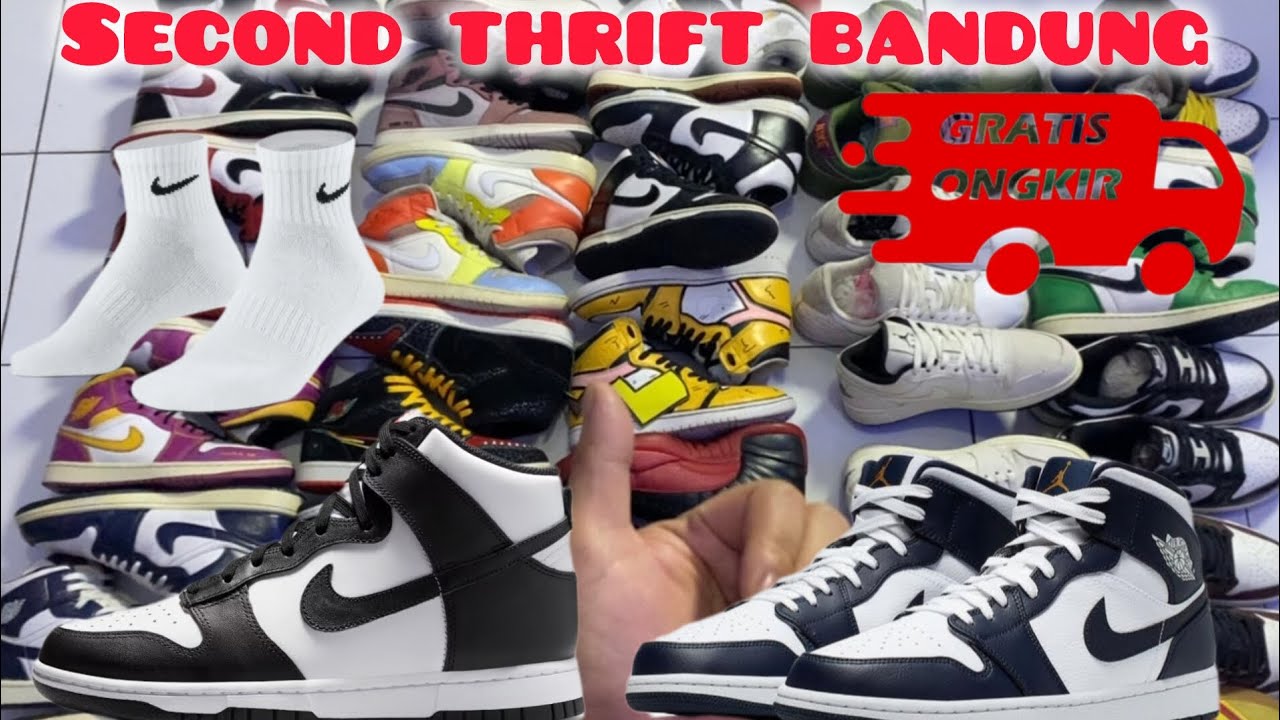 Tempat thrifting sepatu branded di bandung ( air Jordan 1 , Nike SB dunk dan Adidas ) 