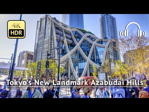 Tokyo’s New Landmark Azabudai Hills Opens Today! 11/24 - Tokyo Japan [4K/HDR/Binaural]