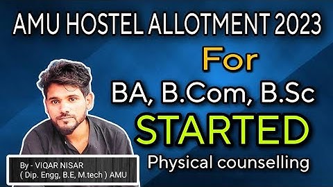 amu Hostel allotment for new admitted students BA bsc Bcom | hostel allotment documents required