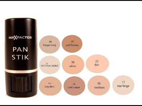 Max Factor Pan Stick Makeup Color Chart