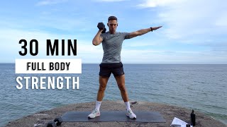 30 Min Full Body Dumbbell Strength + Cardio HIIT Workout (No Repeat, Home Workout)