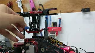 RC heli head setup  level swashplate  zero blade pitch  collective pitch: zip tie method