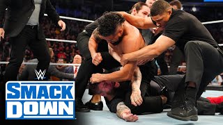 FULL SEGMENT: Solo Sikoa and Tama Tonga beat Kevin Owens bloody: SmackDown, April 19, 2024 screenshot 3