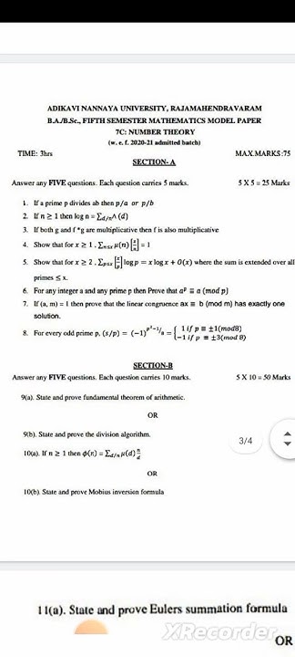 5th sem maths 7C model paper - YouTube