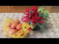 Vase for eggs made of &quot;chicken&quot; beads 🐔 К празднику святой пасхи. Ваза для яиц из бусин &quot;курочка&quot; 🐔.