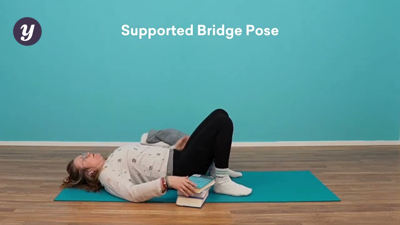 Supported Bridge Pose - Using Props Found at Home