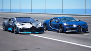 Sports Performance 10,000HP!! Bugatti Chiron vs Bugatti Divo | DRAG & TRACK RACE