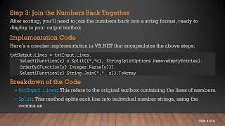 Sorting Numbers in a Textbox: A Guide to Ascending Order in VB.NET