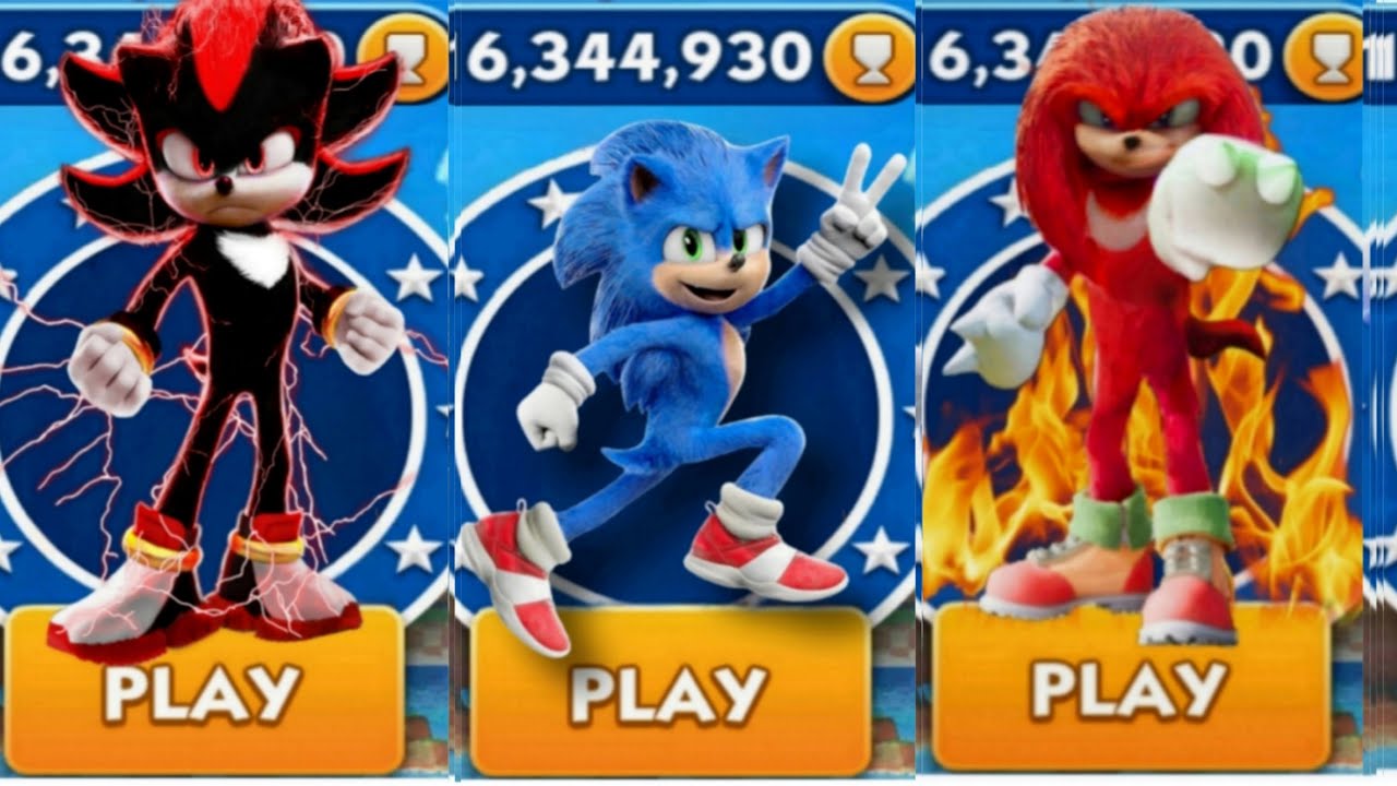 Sonic Dash - Shadow Dash VS Movie Sonic VS Sir Knuckles _ Movie Sonic ...