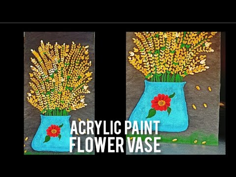Acrylic Painting Bouquet of flowers💐 || Flower vase Still Life painting ...