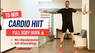 15 MIN ALL STANDING HIIT 🔥 Full Body Cardio | No Equipment
