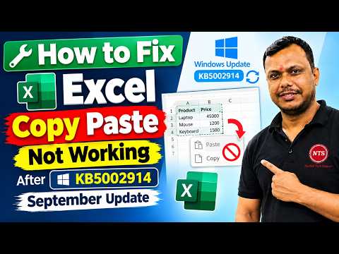 How to Fix Excel Copy Paste Not Working After KB5002914 Update | September 2026