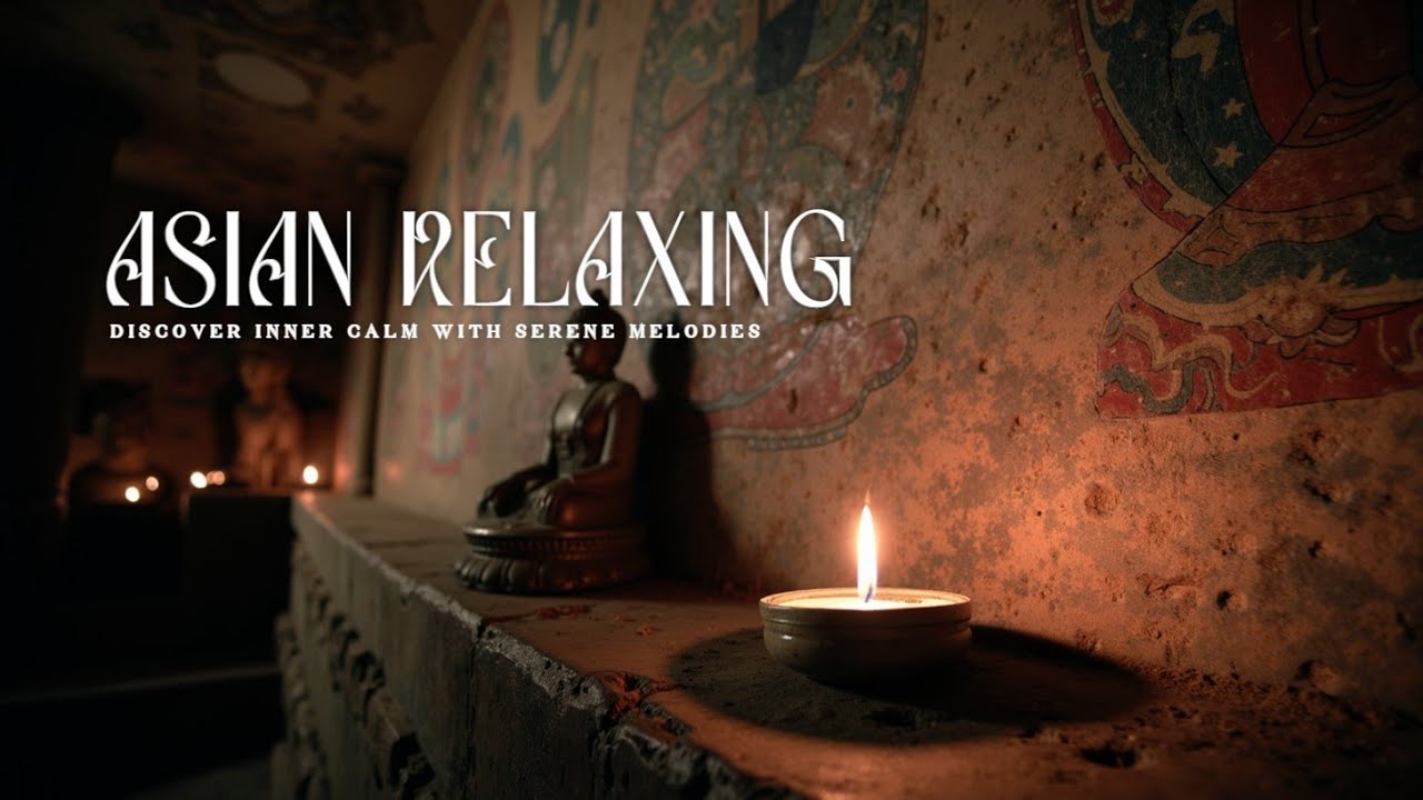 Сцена мистического храма при свечах | Спокойная азиатская музыка для медитации