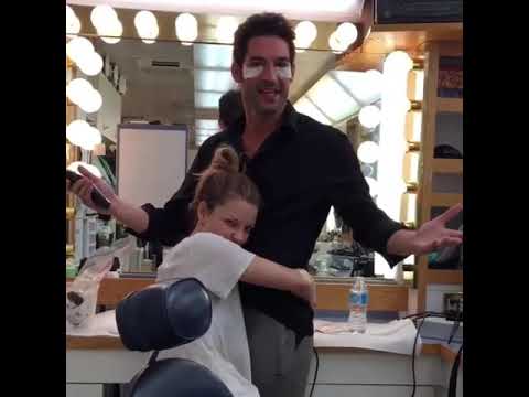 Lucifer and Chloe behind the scenes.