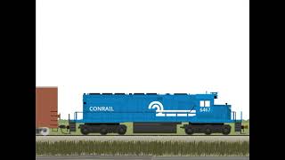Conrail SD40-2 pulls a freight train
