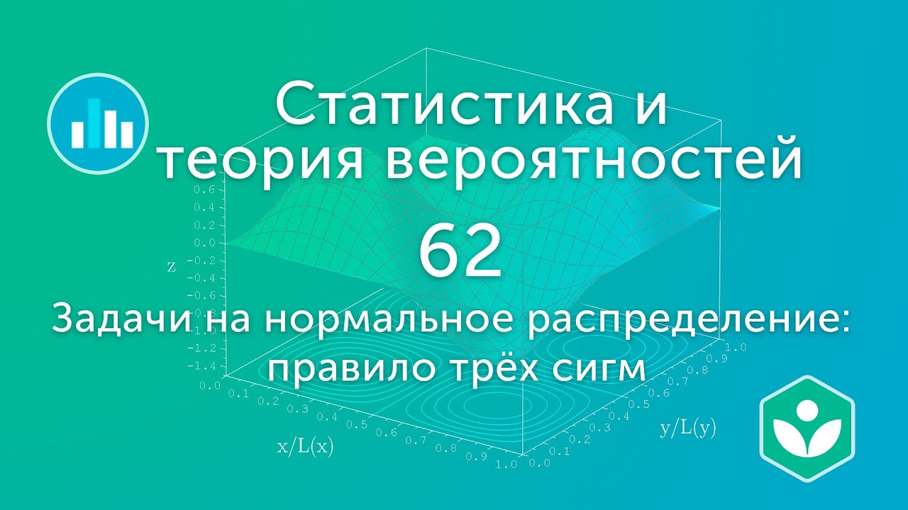 Задачи на нормальное распределение: правило трёх сигм (видео 62) | Статистика и теория вероятностей