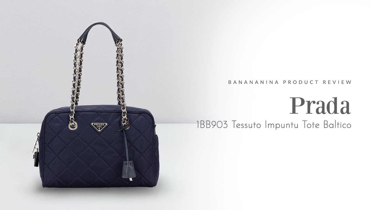 Banananina Product Review: Prada Tessuto Impuntu Tote Baltico - YouTube