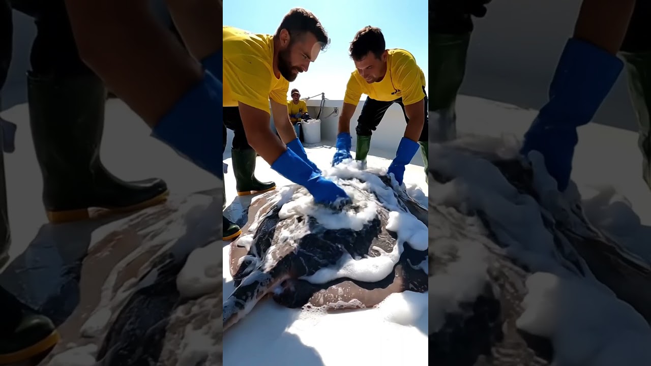 Stingray Trapped in Fishing Net Rescued at Sea 🌊🦈➡️💙