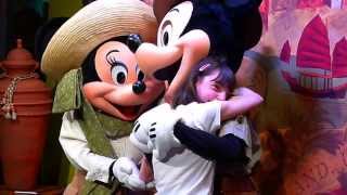Katharine Meeting Mickey Mouse at the Animal Kingdom - Very Excited