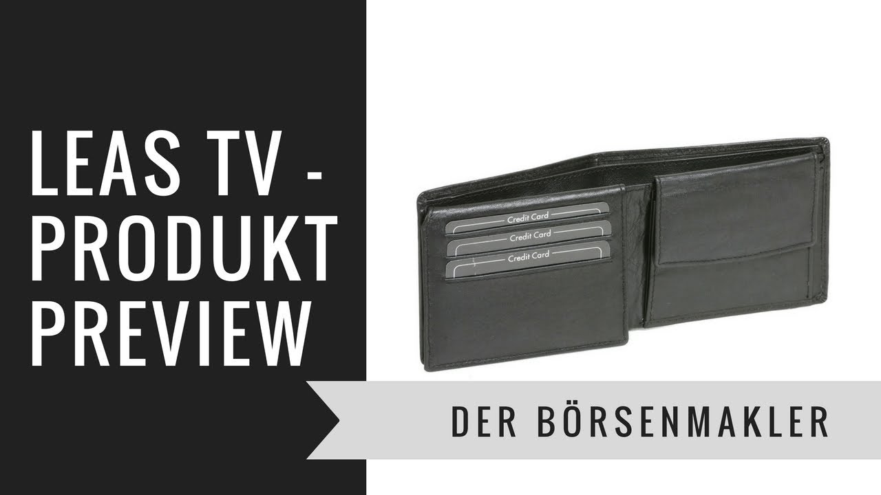 LEAS TV Der Börsenmakler - Slim Wallet ultra flach Echt Leder Geldbörse Unisex Geldbeutel